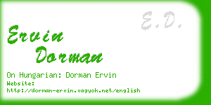 ervin dorman business card
